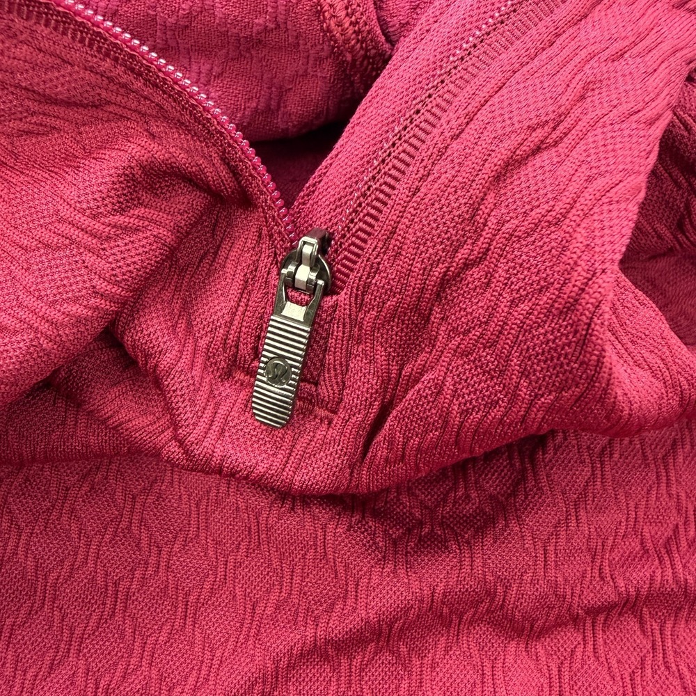 Lululemon Rest Less 1/4 Zip Pullover Womens 2 Top Thumbholes Burgundy Thumb Hole - Picture 3 of 8